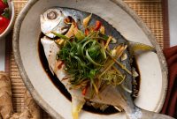 Sizzling Filipino-Chinese Steamed Pompano with Aromatic Sauce
