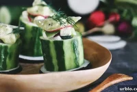 Cucumber-Tomatillo Ceviche Cups with Avocado Cheese Foam