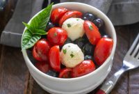 Caprese Salad with Fresh Blueberries and Basil Vinaigrette