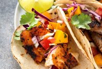 Blackened Fish Tacos with Fresh Mango Slaw