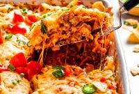 Cheesy Dorito Casserole Recipe with Ground Beef and Corn