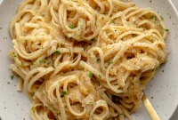 Caramelized Onion Pasta Recipe with Creamy Garlic Sauce