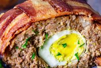 German-Style Meatloaf with Hard-Boiled Eggs and Bacon