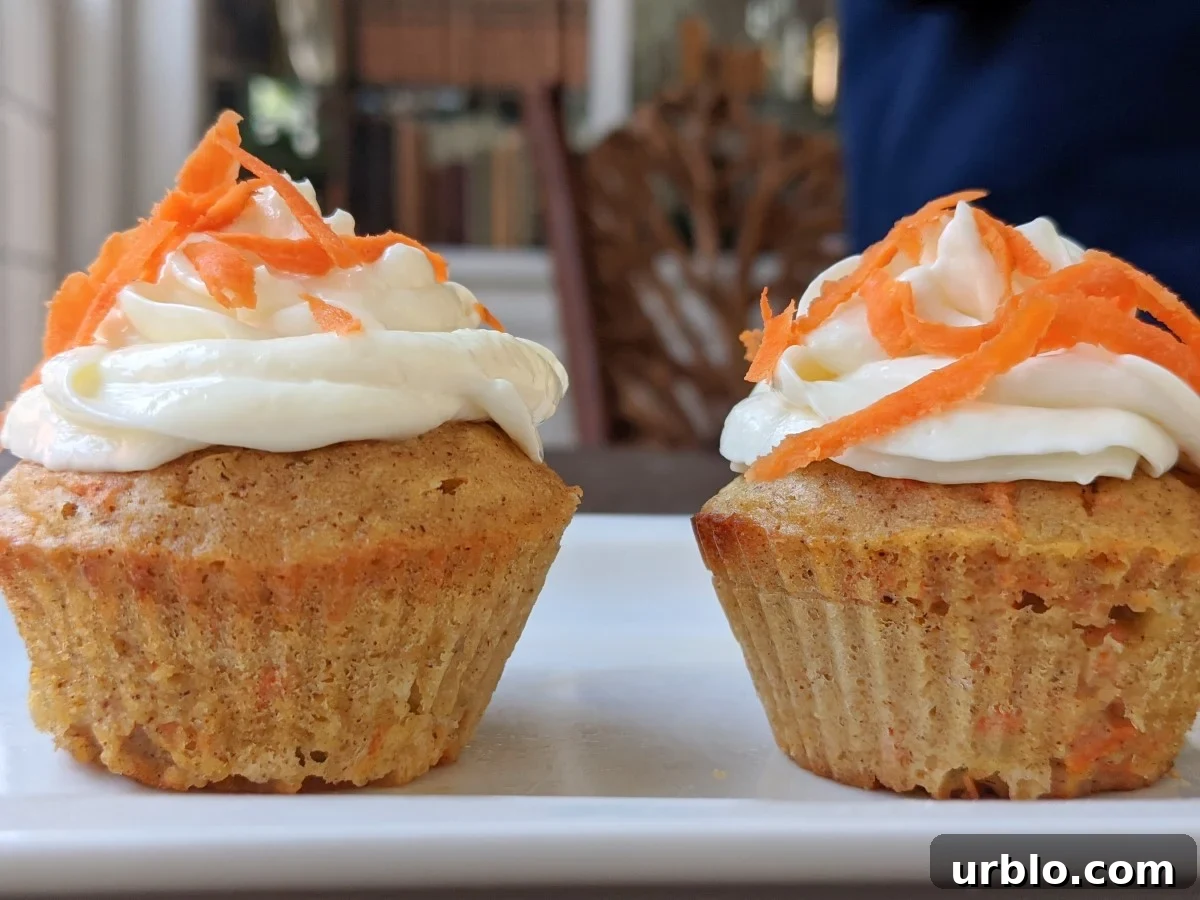 two healthy carrot cake muffins