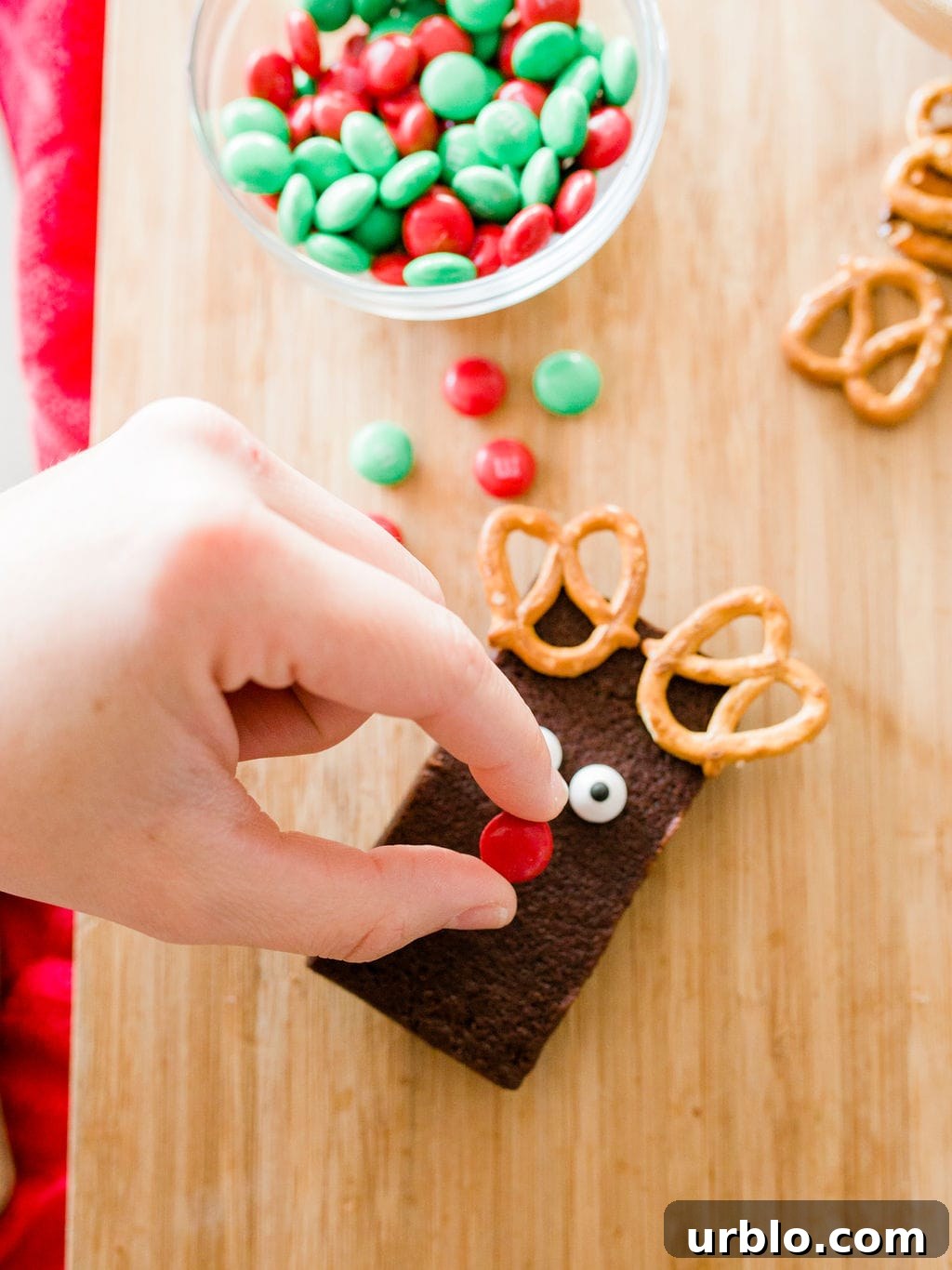 m&m on brownie