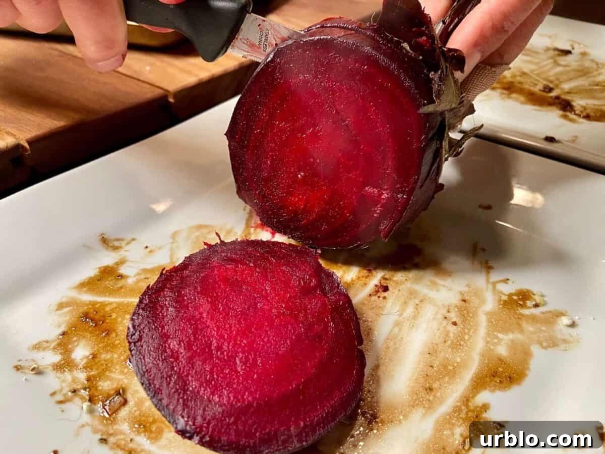 Beet sliced in half.