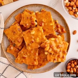Classic Old-Fashioned Peanut Brittle Recipe 10 plate of finished peanut brittle