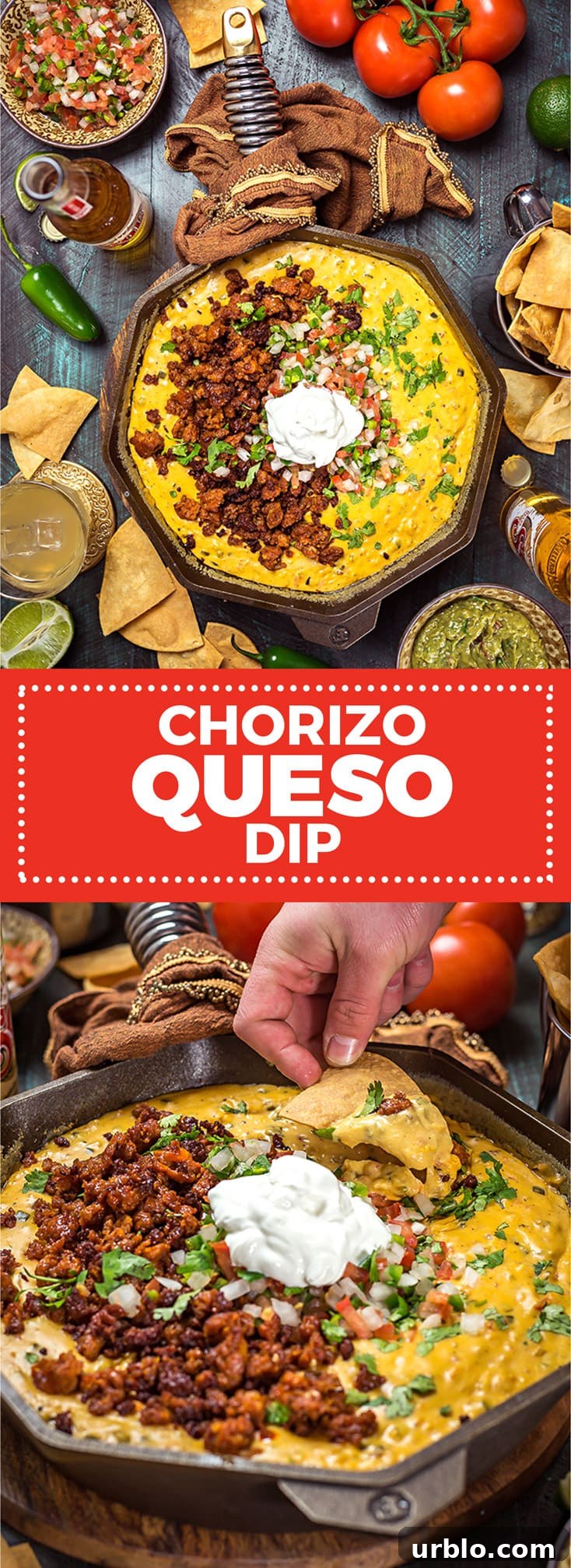 Creamy Chorizo Queso Dip Recipe for Game Day and Parties 3 Chorizo Queso Dip. This is the ultimate, no fake cheese, no fuss cheese dip. | hostthetoast.com