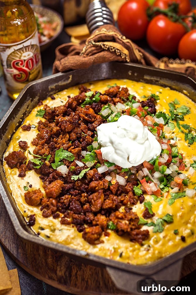 Creamy Chorizo Queso Dip Recipe for Game Day and Parties 4 Chorizo Queso Dip. This is the ultimate, no fake cheese, no fuss cheese dip. | hostthetoast.com