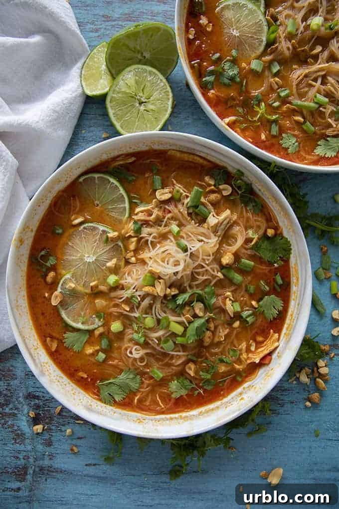 thai chicken soup in a bowl