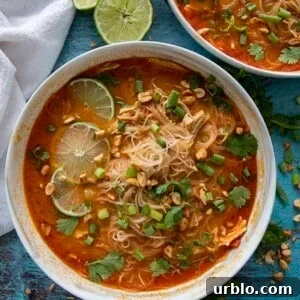thai chicken soup in a bowl