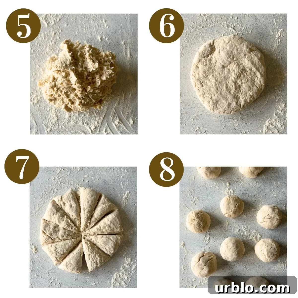 Steps to make cottage cheese rolls.
