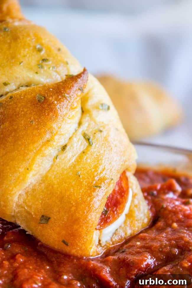 Pepperoni Cream Cheese Crescent Rolls from The Food Charlatan