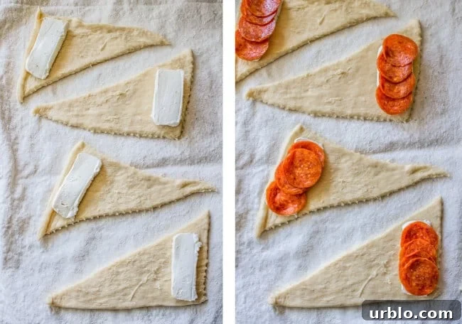 Pepperoni Cream Cheese Crescent Rolls from The Food Charlatan