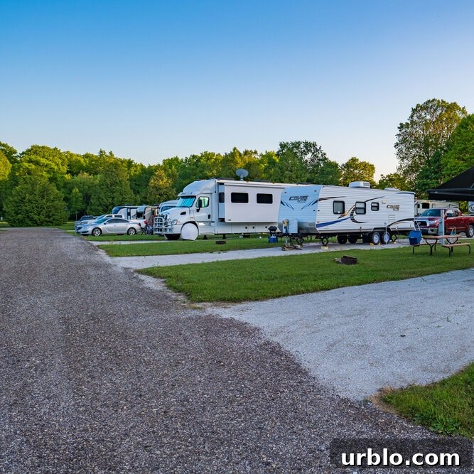The open area of Hy-Land Court RV Park.