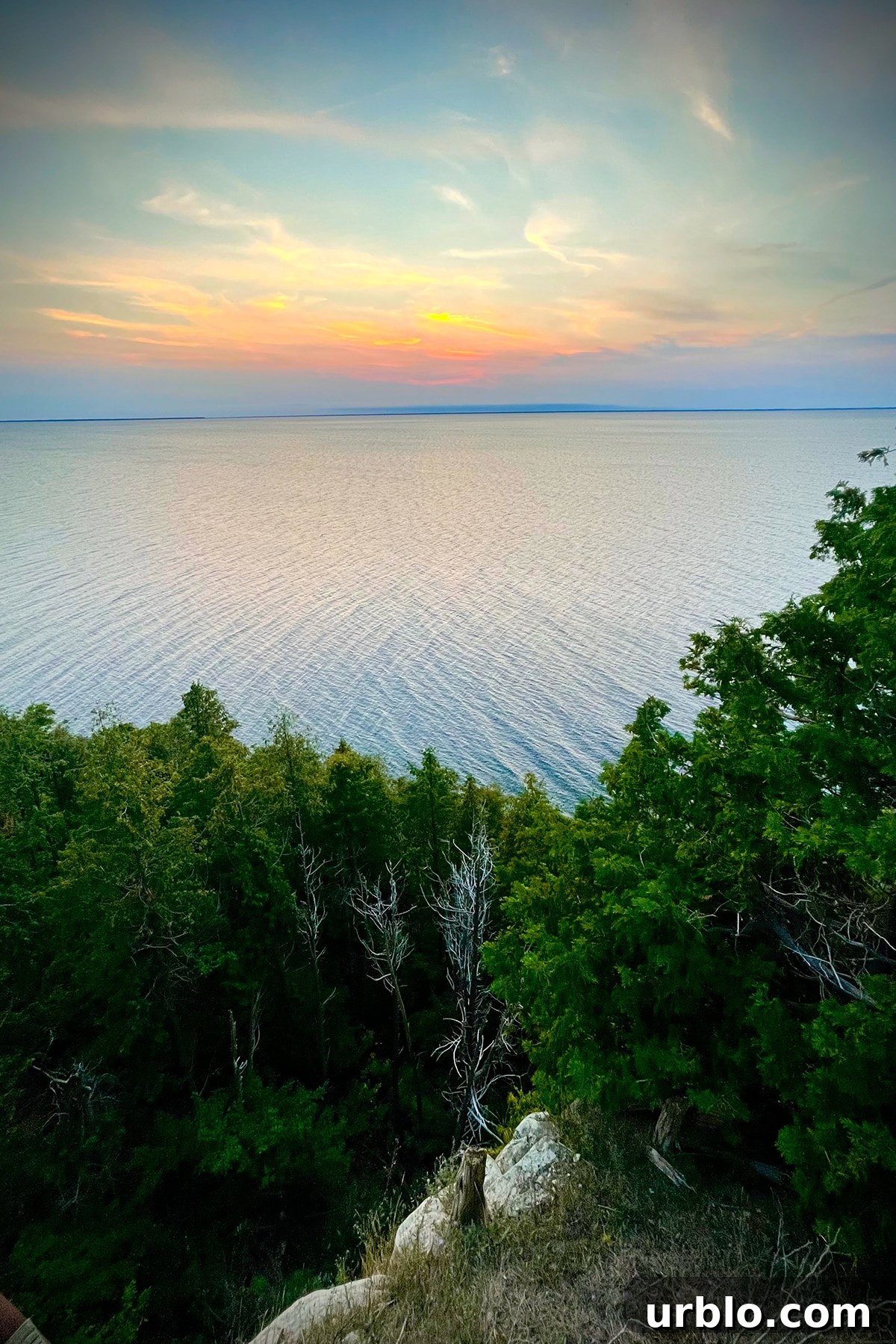 Watching the sun set over Green Bay from Ellison Bluff State Natural Area.