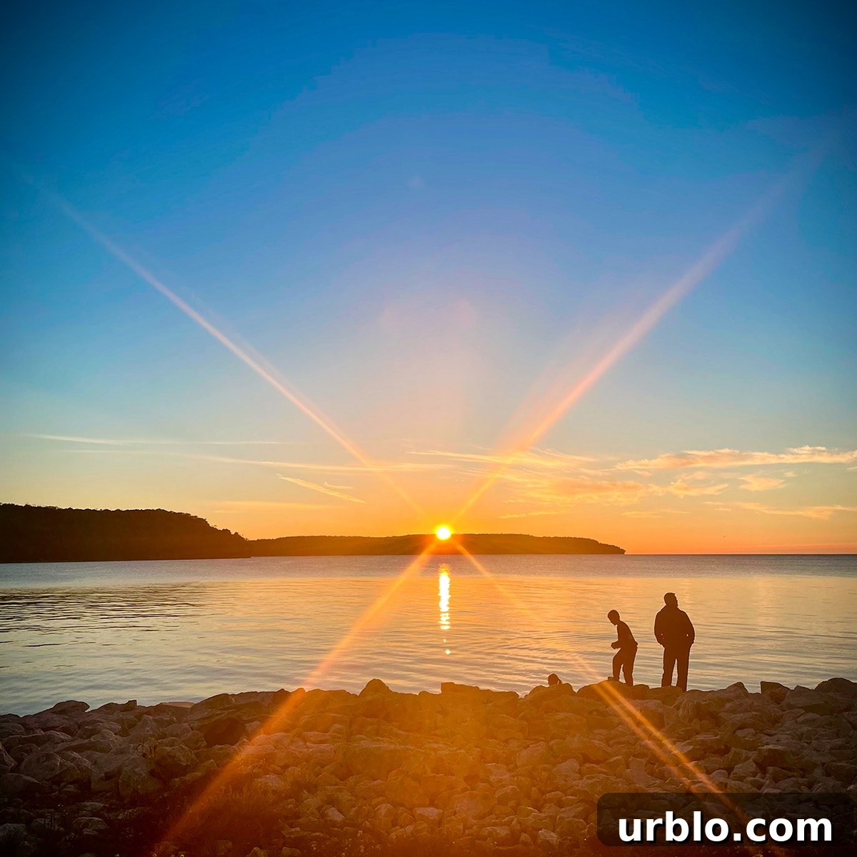 Sunset on a beach in Ellison Bay, Door County.