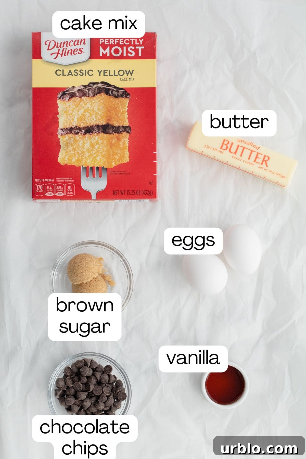 ingredients for cake mix chocolate chip cookies
