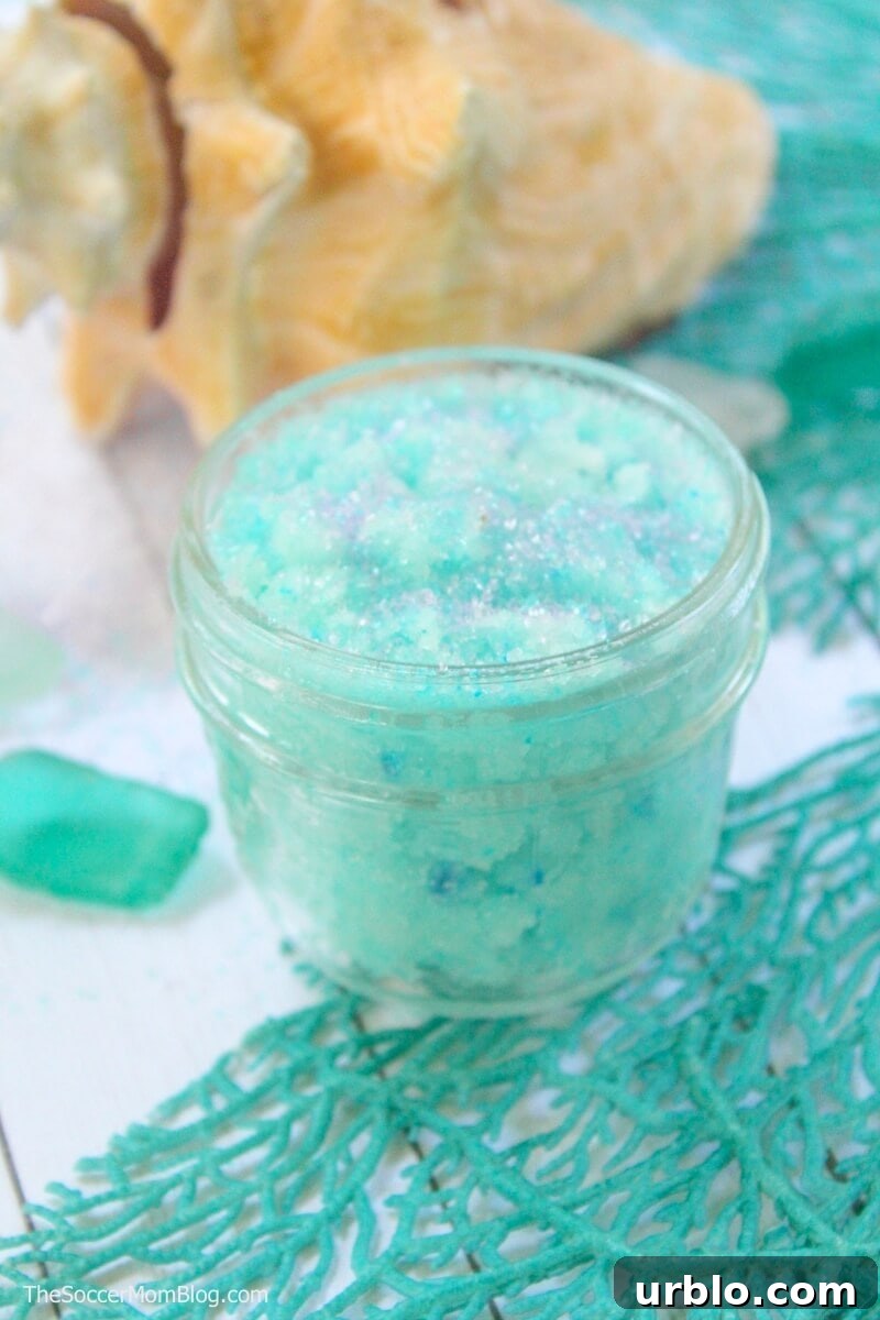 Put a little mermaid magic into your beauty routine with our DIY Mermaid Sugar Scrub Recipe! An all-natural way to exfoliate for softer skin!