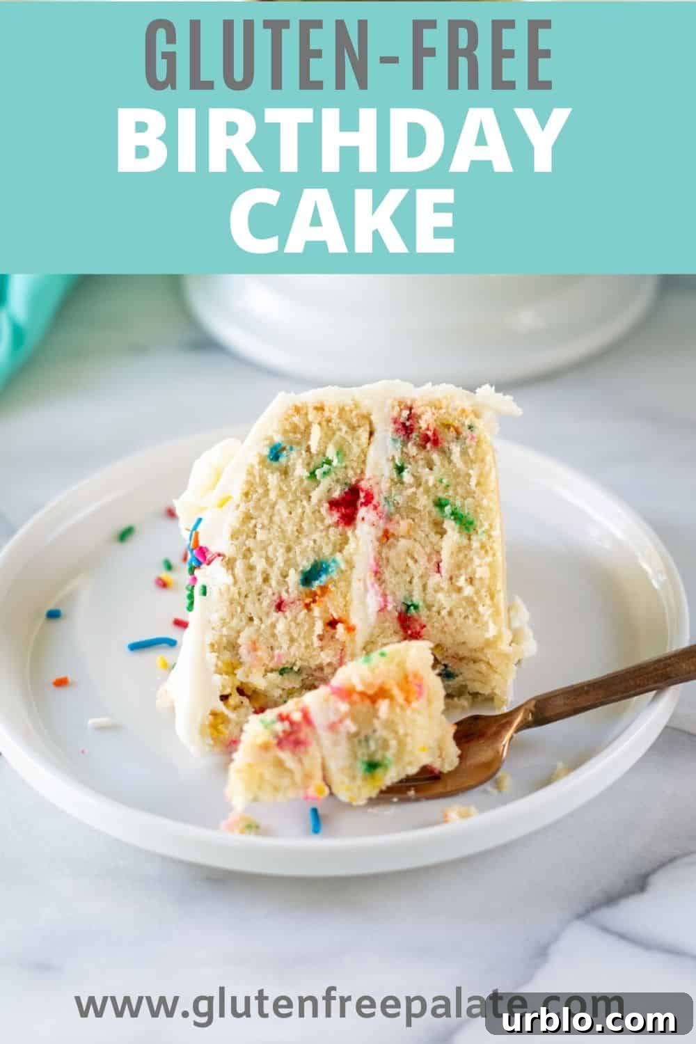 Moist Gluten-Free Birthday Cake Recipe 8 pinterest pin of gluten free birthday cake