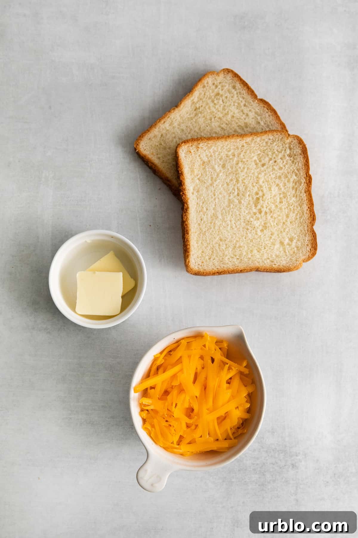 Ingredients for cheese toast.