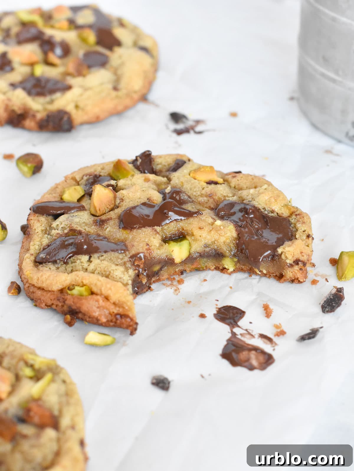 cookie with a bite out of it. 