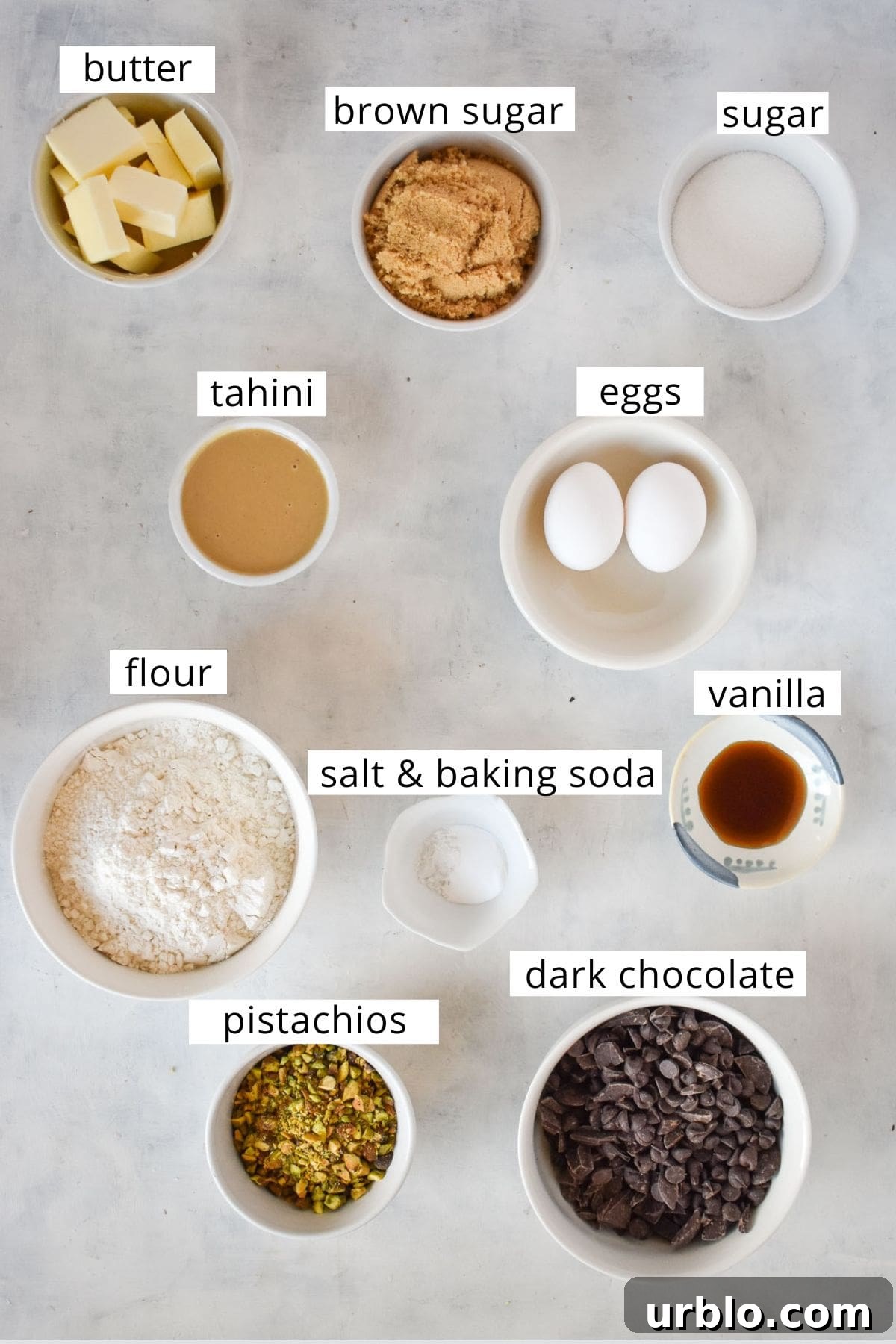 ingredients for recipe laid out. 