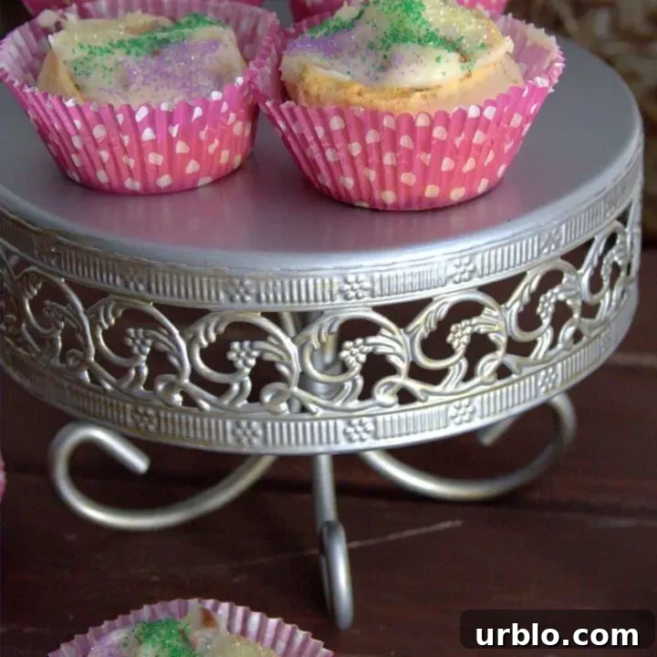 Easy King Cake Cupcake Recipe on Goodie Godmother