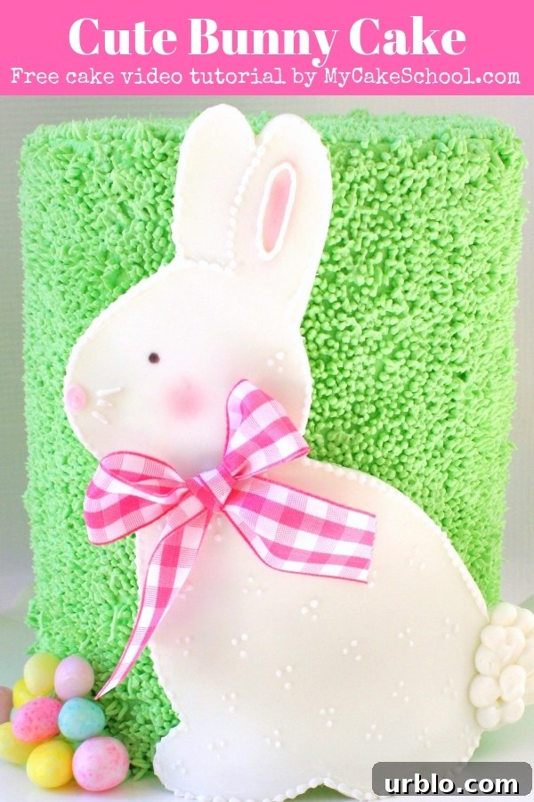 Cute Bunny Cake- Free video tutorial by MyCakeSchool.com