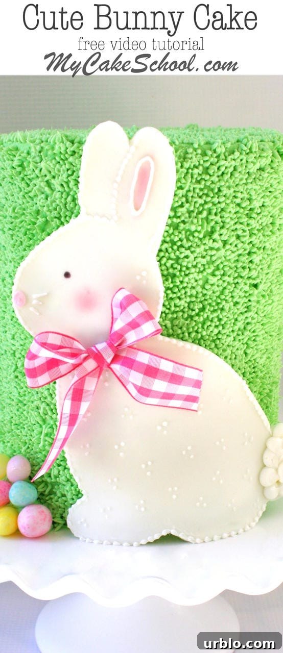 Cute Bunny Cake! This free cake video tutorial by MyCakeSchool.com is perfect for springtime gatherings, baby showers, and Easter gatherings!