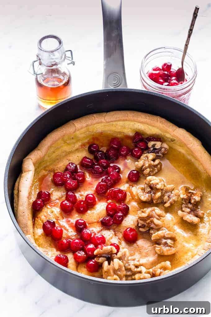 Baked Sweet Potato Pancake With An Orange Cranberry Compote | Recipes From A Pantry