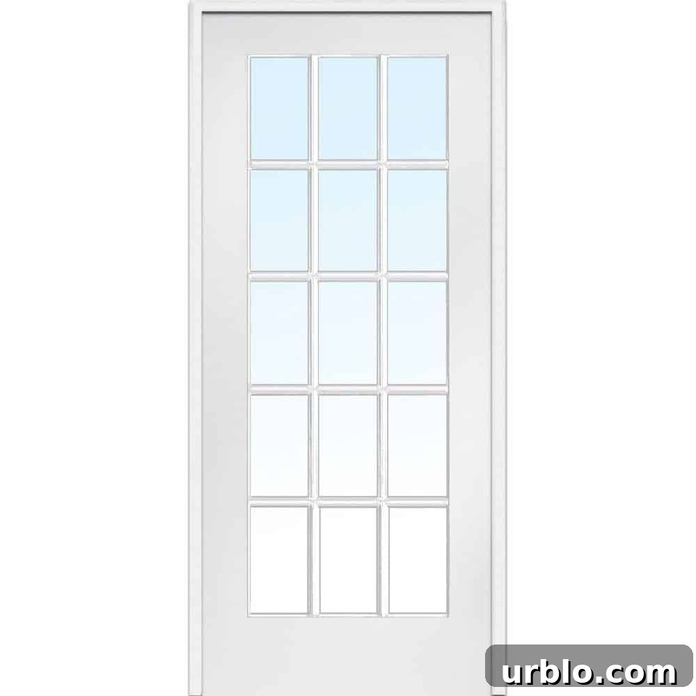 French door with 15 panes of glass
