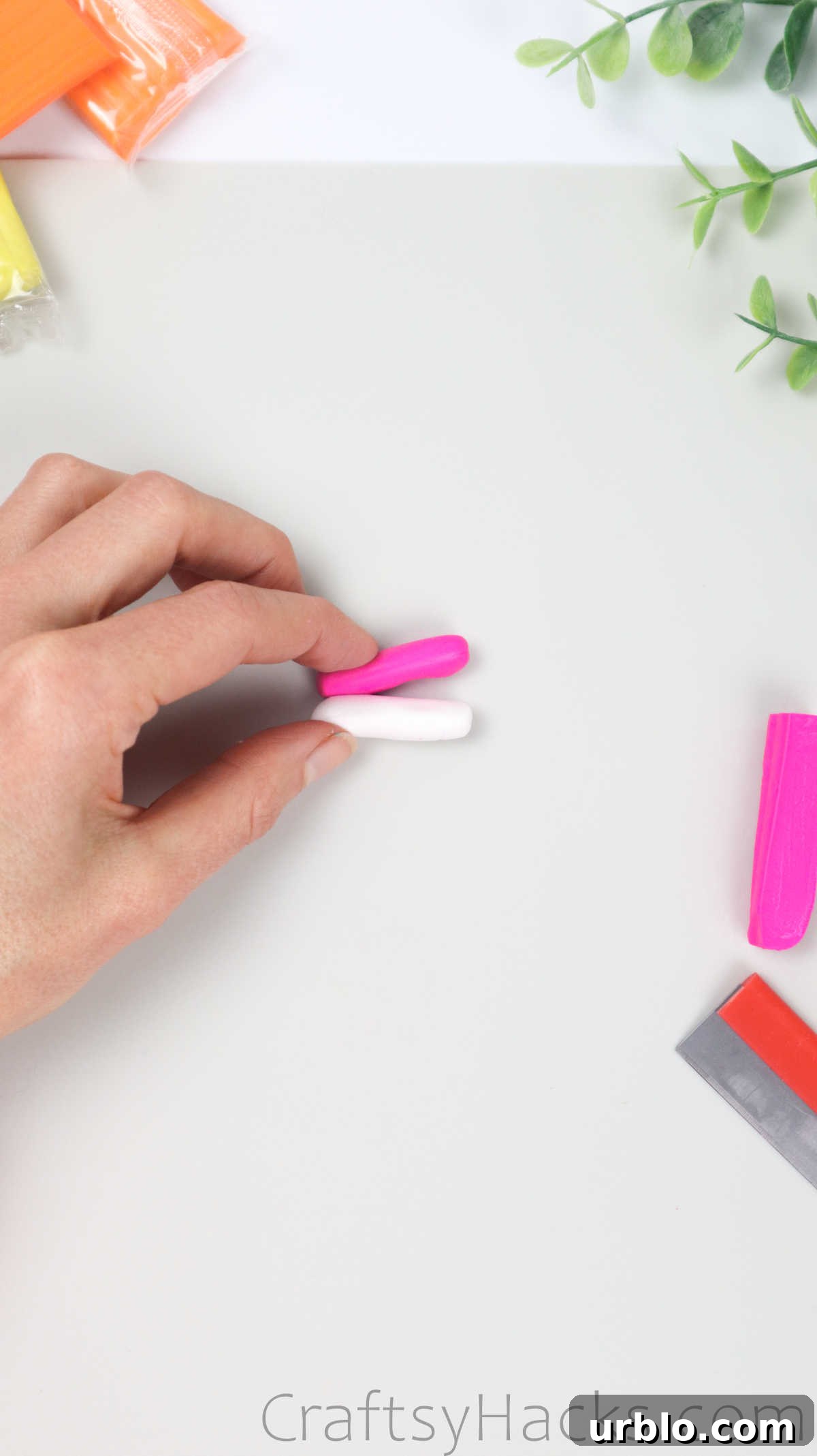 pink and white clay
