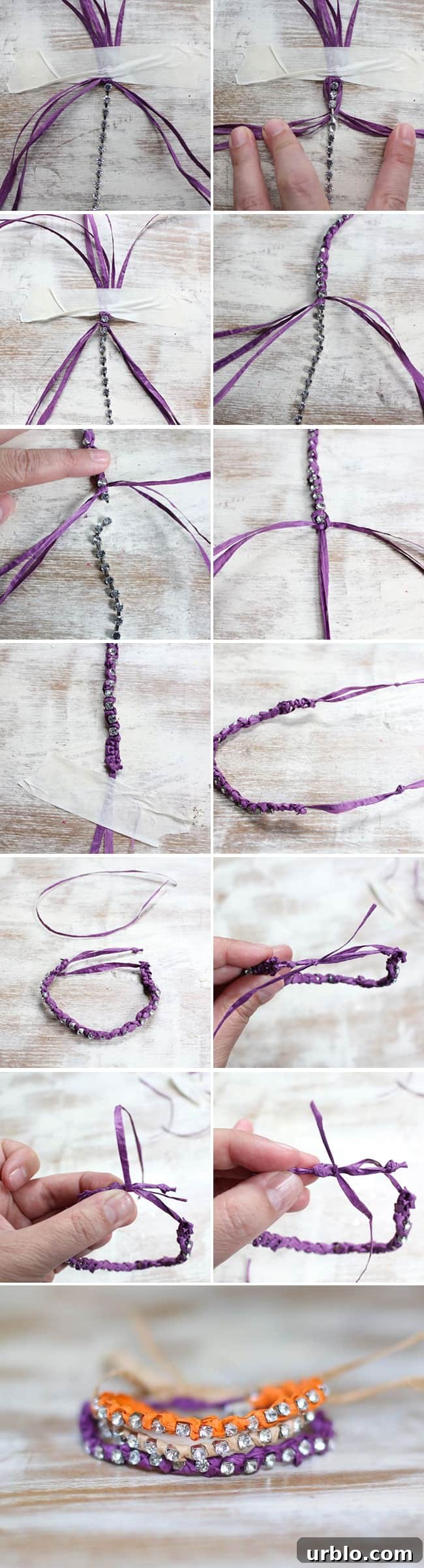 Tory Burch-Inspired Raffia Rhinestone DIY Bracelet Tory Burch-Inspired Raffia Rhinestone DIY Bracelet
