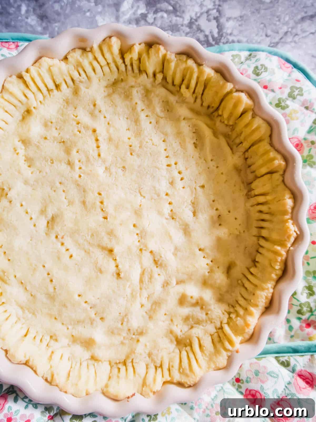 Gluten-free pie crust pre-baked for 10 minutes.
