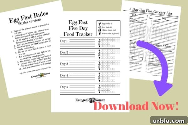Free Egg Fast Printable Tracker, Grocery List and Rules