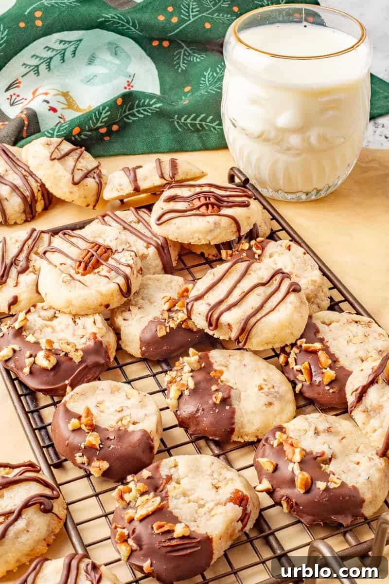 Chocolate-Dipped Pecan Sandies Cookies: Crunchy Butter Shortbread 3 img 1969 2