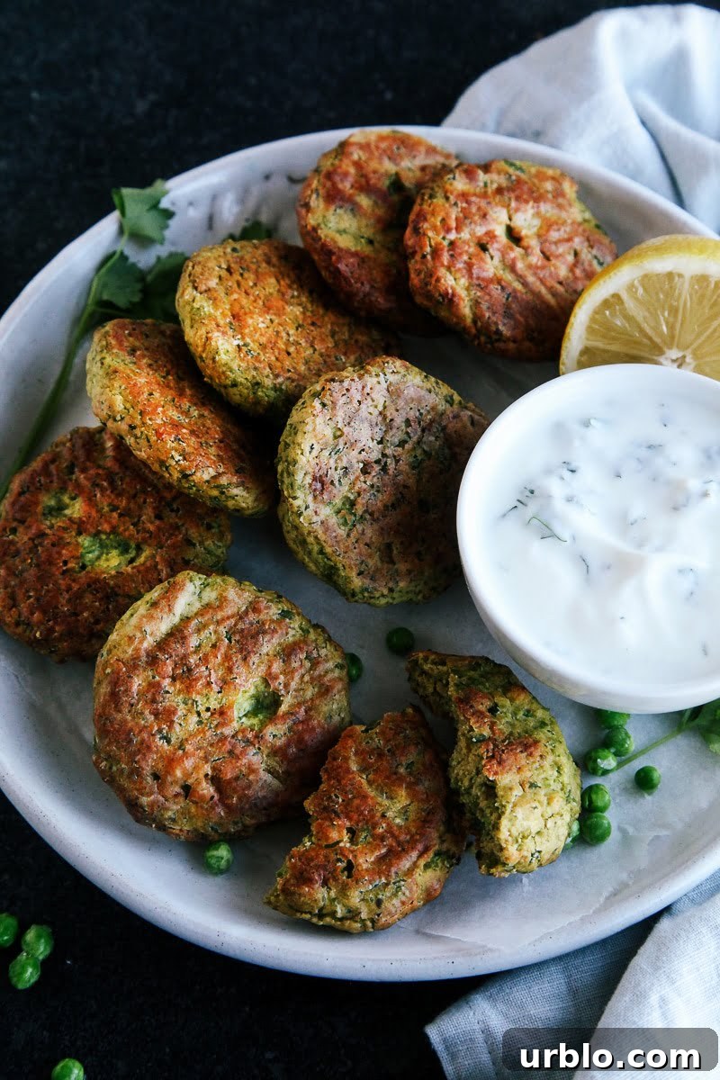 Baked Green Pea Fritters (Vegan + GF)