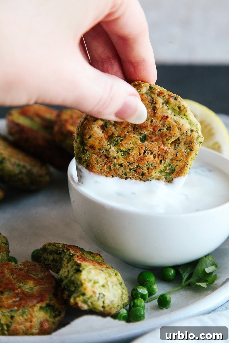 Baked Green Pea Fritters (Vegan + GF)