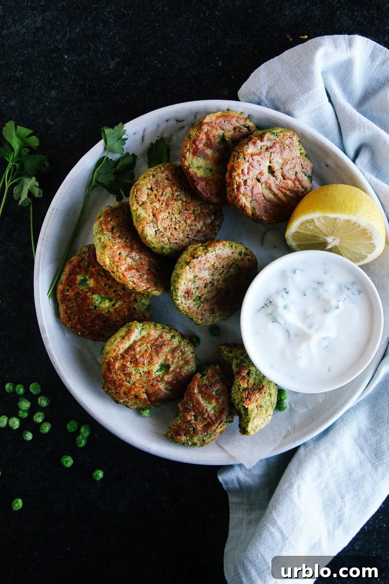 Baked Green Pea Fritters (Vegan + GF)