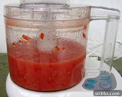Tomato puree after processing.