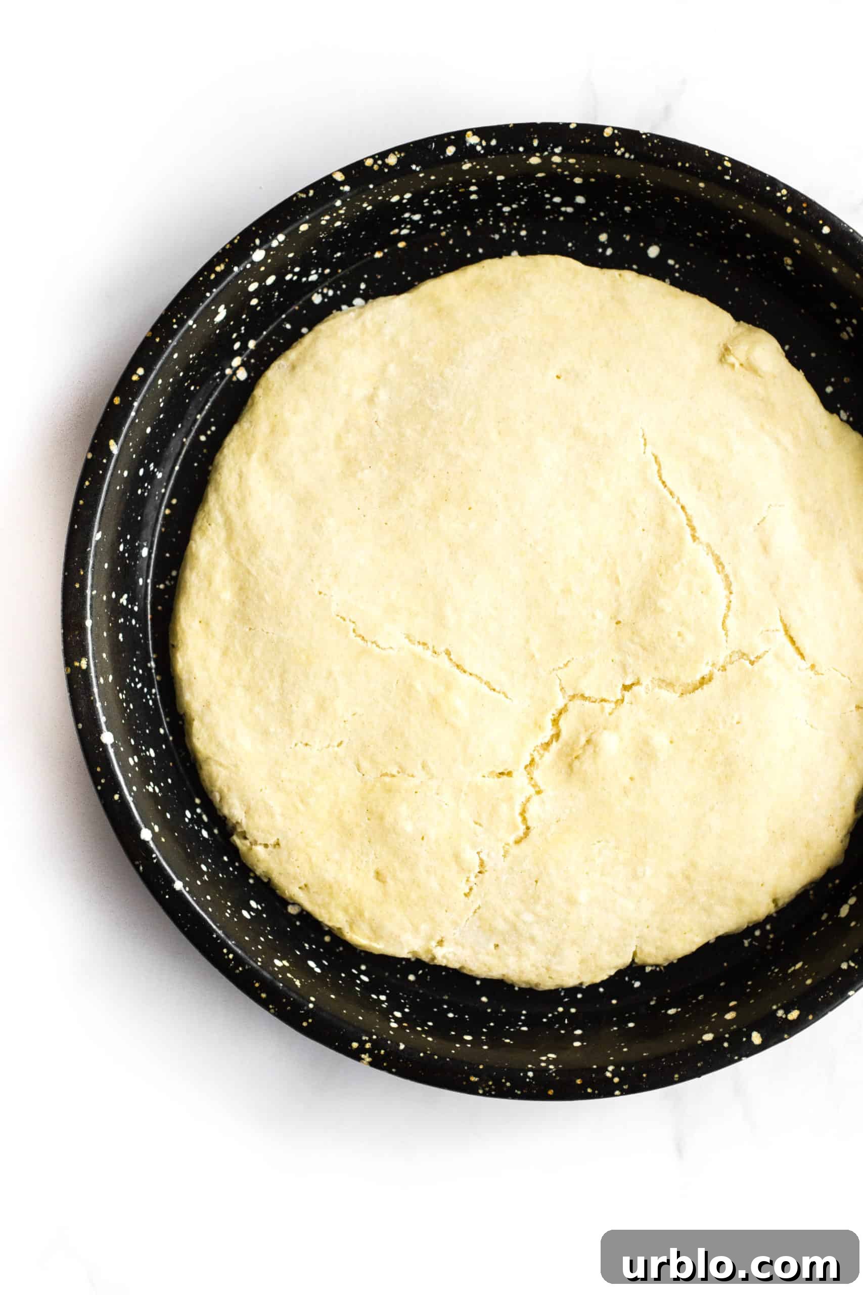 Pre-baked gluten-free dairy-free pizza crust.