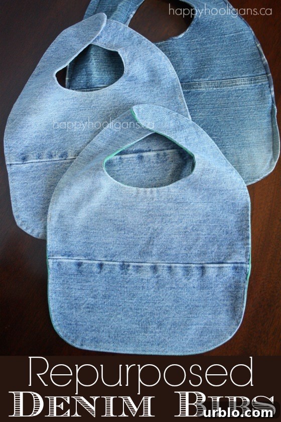 DIY Baby Bibs from Old Jeans and T-Shirts 2 Make a homemade bibs from your old jeans and tee shirts