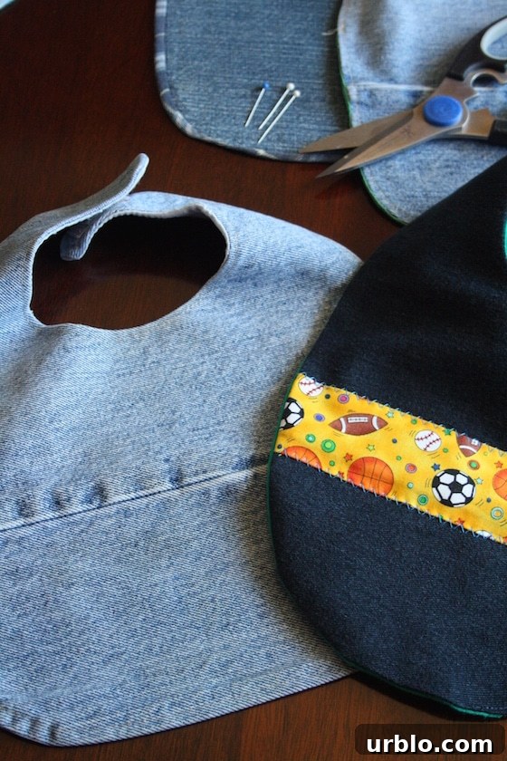 DIY Baby Bibs from Old Jeans and T-Shirts 6 Bibs made from old jeans