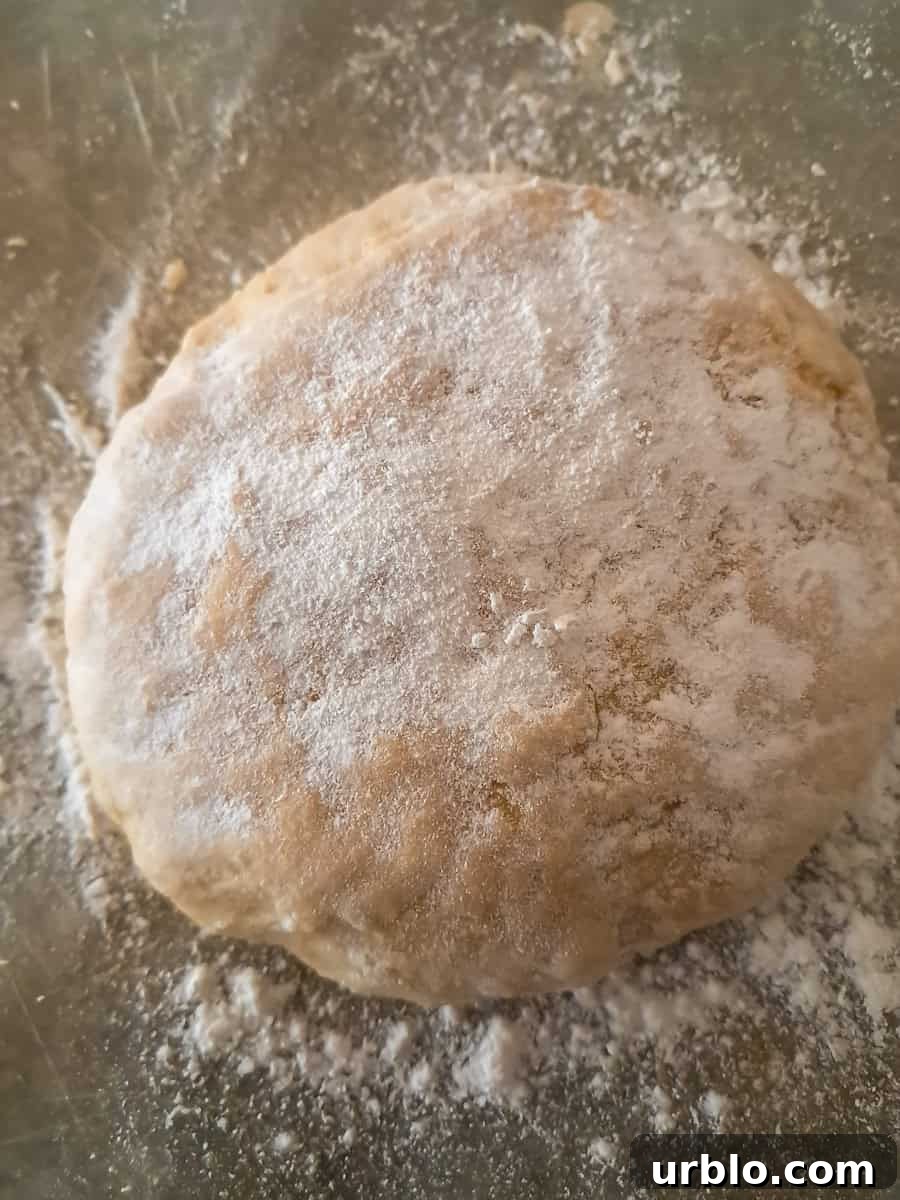 a ball of dough to make noodles.