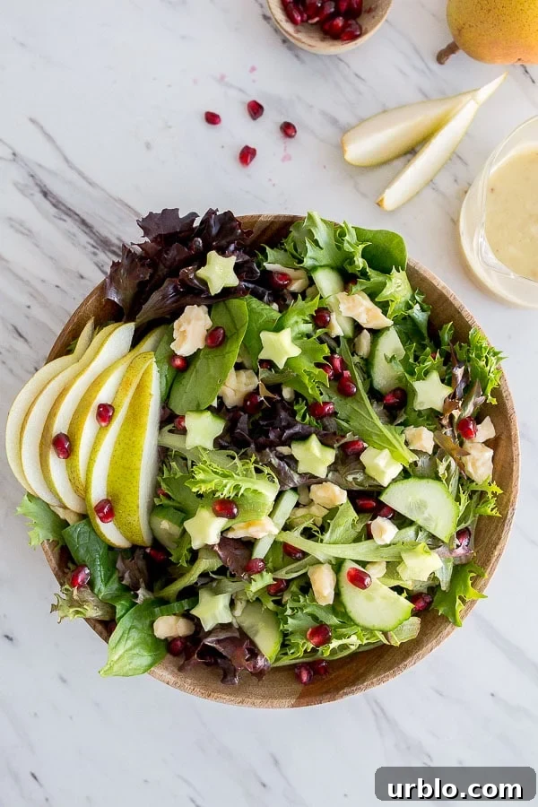 chopped salad recipe with fresh pear vinaigrette