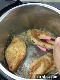 searing dredged chicken cutlets in instant pot