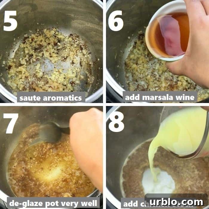 de-glazing instant pot with marsala wine