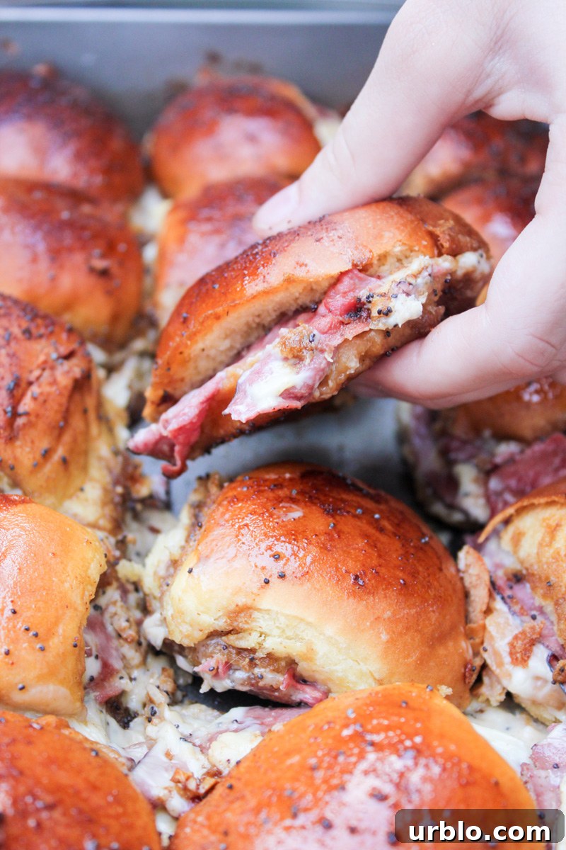 Saucy Roast Beef and Swiss Sliders