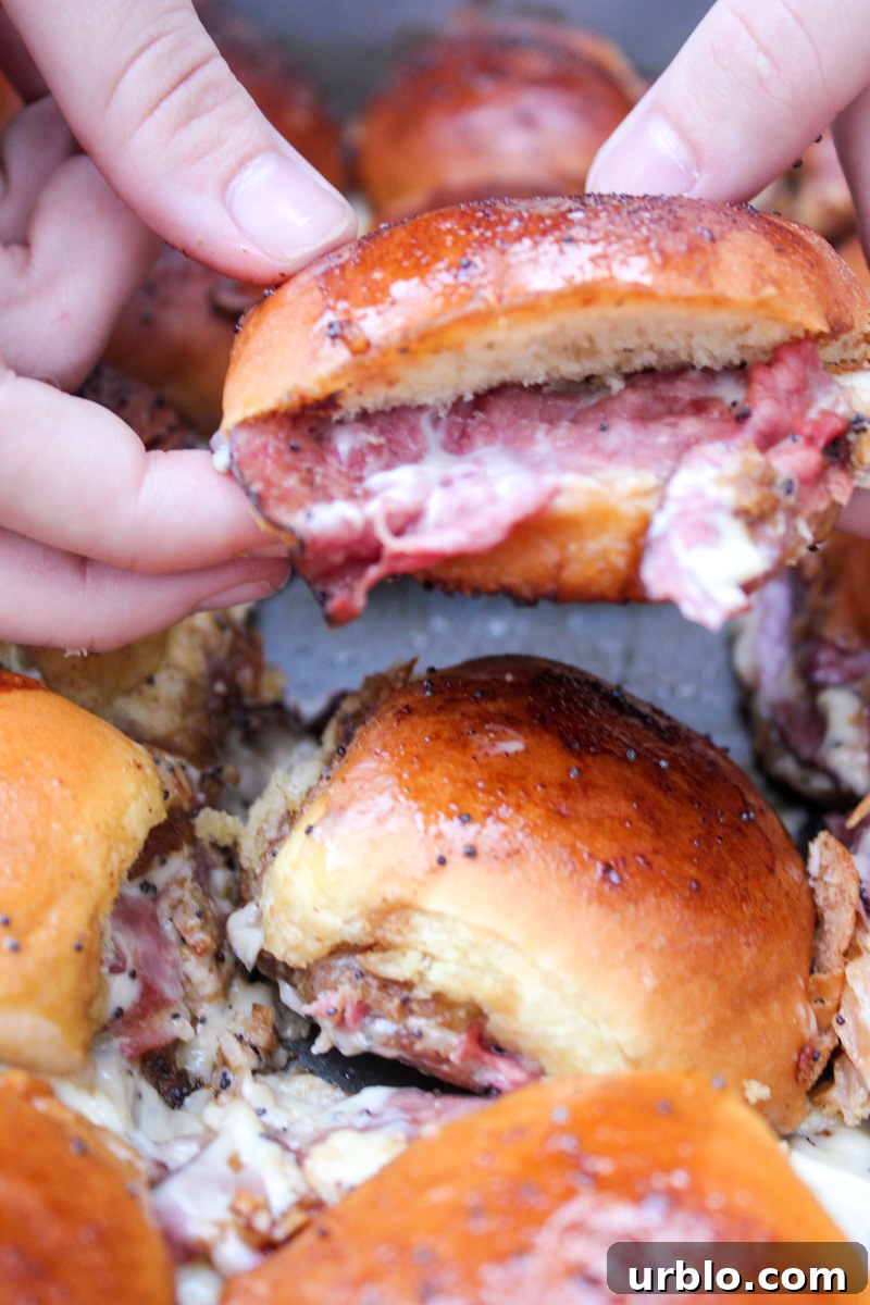 Saucy Roast Beef and Swiss Sliders